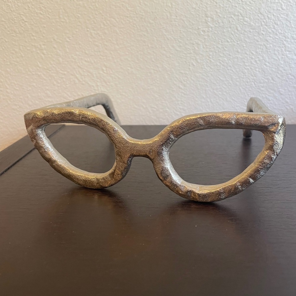 Decorative Sculpture Cat Eye Glasses metallic Retro Mod Punk Rock Chic funky